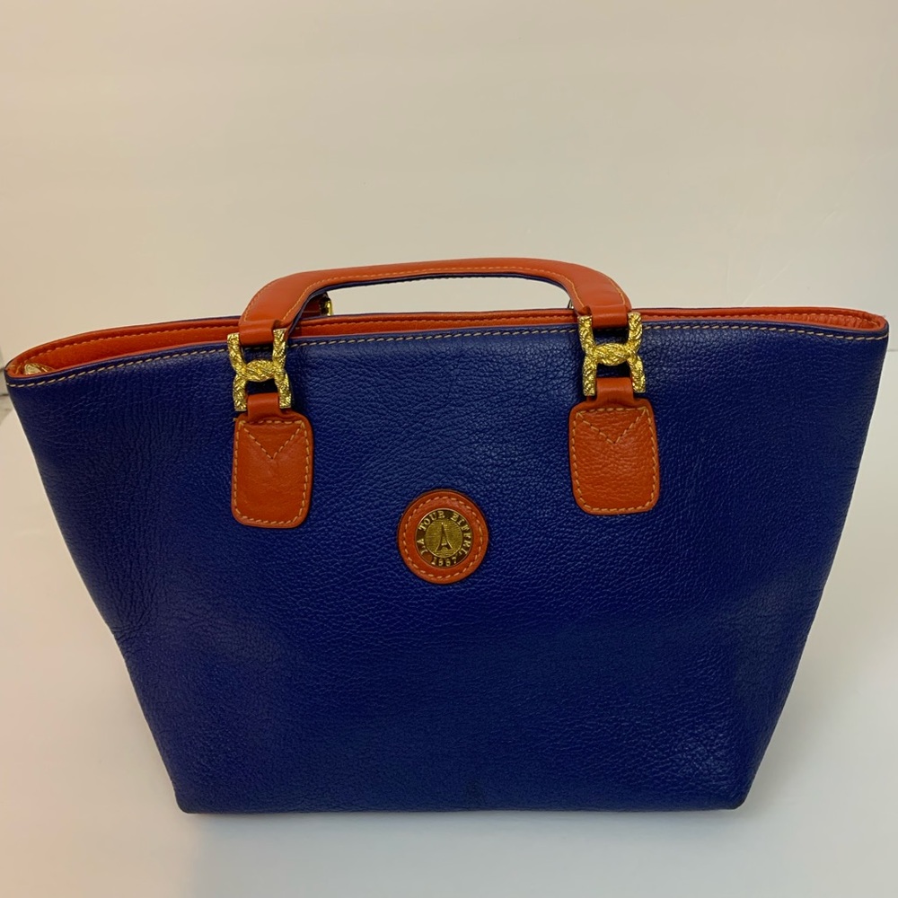 La Tour Eiffel Bag 1887 Classic Royal Blue and Tan Handbag Purse